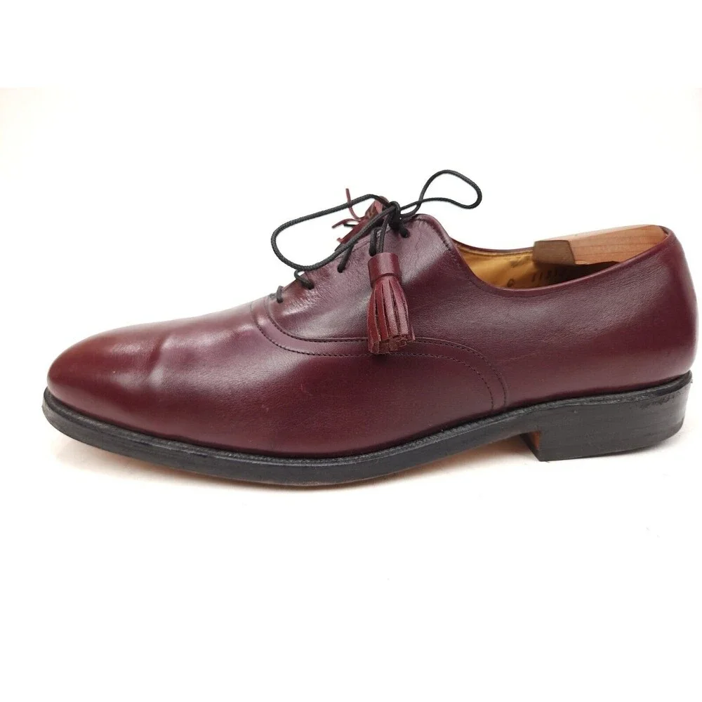 Allen Edmonds Hunter Burgundy Men’s 9 C Leather USA Oxfords Tassel Shoes